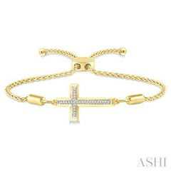 925 0.07ct Diamond Cross Lariat Brarcelet