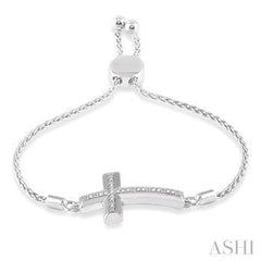 925 0.07ct Diamond Cross Lariat Brarcelet