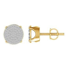 10K 0.33ct Diamond Cluster Earrings