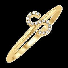 10k 0.05ct Diamond Size-7 "S"-Ring