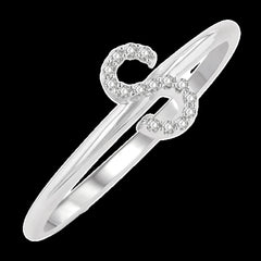10k 0.05ct Diamond Size-7 "S"-Ring