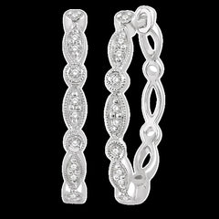 10K 0.15ct Diamond Hoop Earrings