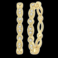 10K 0.15ct Diamond Hoop Earrings