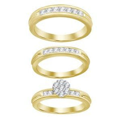 10K 0.75CT DIAMOND TRIO SET