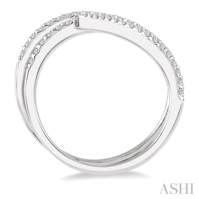 1/3 Ctw Double Spiral Open-End Round Cut Diamond Fashion Ring in 14K White Gold