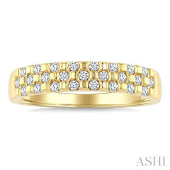 1/4 Ctw Checkered Round Cut Diamond Fashion Band in 10K Yellow Gold
