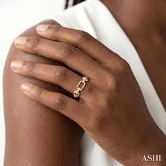 1/20 Ctw Bold Open Window Octagonal Shaped Round Cut Diamond Fashion Ring in 10K Yellow Gold