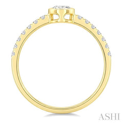 1/2 Ctw Luna Bezel Bezel Set Round Cut Diamond Ring in 14K Yellow Gold