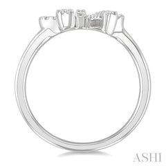 1/5 Ctw Round Cut Diamond Bow Petite Fashion Ring in 10K White Gold