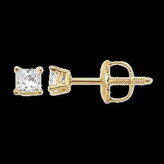 14K 0.50ct Diamond Solitaire Princess-Earrings