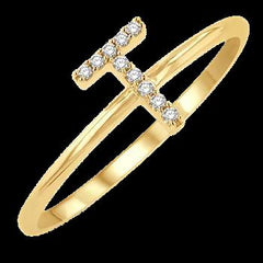 10k 0.05ct Diamond Size-7 "T"-Ring