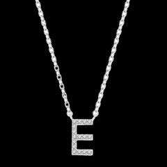 10K 0.05ct Diamond E-Iinitial Necklace