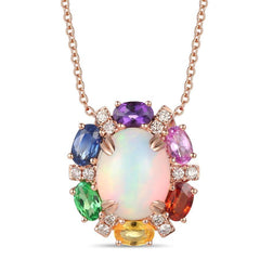 14K 0.17ct-Diamond 3.20-Opal LeVian Pendant