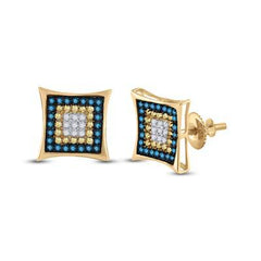 10k .25ct-Micropave Canary Diamond Earrings