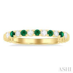10K 0.15ct Diamond Emerald Wedding-Band