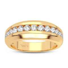 10K 0.50ct Diamond Channel-Set Wedding-Band