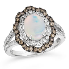 14K 0.73ct-Diamond 1.10ct-Opal LeVian-Ring