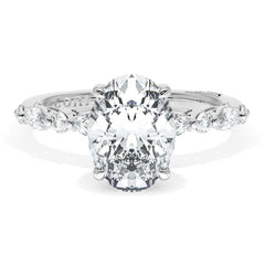 18K/2mm 9.5*7.0 0.40Ct-Diamond Half-way/Solid Semi-Mount/Ring
