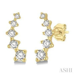 10K 0.10ct Diamond Climber Earring