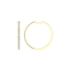 14K 2.00ct H-Color/VS-Clarity Lab-Diamond Hoops