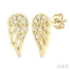 10k .15ct Diamond Angel Wing Earrings