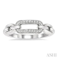 925 0.10CT Diamond Paper Clip Ring