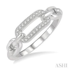 925 0.10CT Diamond Paper Clip Ring