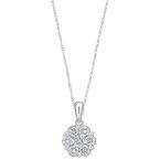 10K 0.33ct Diamond Cluster Pendant