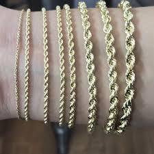 10K 3mm 8" Rope Bracelet