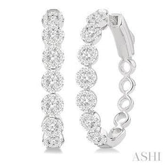 14K 1.00ct Diamond Hoop Earrings