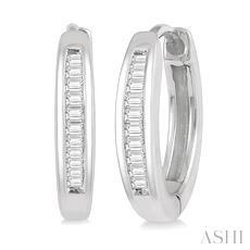 10K 0.10ct Diamond Hoop Earrings