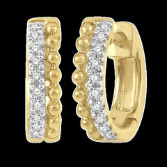 10K 0.10ct Diamond Hoop Earrings