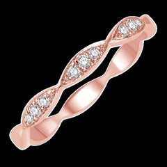 14K 0.10ct Diamond Stackable Bands