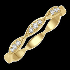 14K 0.10ct Diamond Stackable Bands