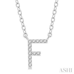 10K 0.05Ct Diamond Initial-F Necklace