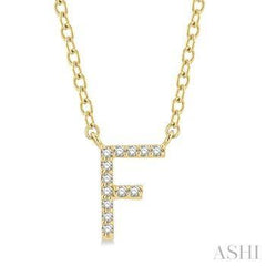 10K 0.05Ct Diamond Initial-F Necklace