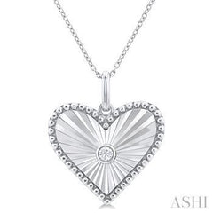 925 0.04ct Diamond Heart Pendant