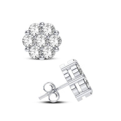 14k .53ct-Diamond Cluster Earrings