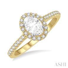 14K 0.50ct Diamond Solitaire Oval-Ring