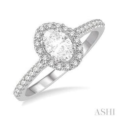 14K 0.50ct Diamond Solitaire Oval-Ring