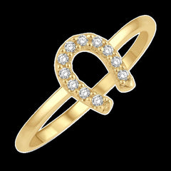 10K 0.10ct Diamond Horse-Shoe Ring