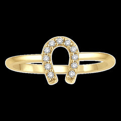 10K 0.10ct Diamond Horse-Shoe Ring