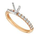 14K 0.10ct Diamond Prongl-Set Semi-Mount
