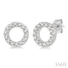 10K 0.10ct Diamond Petite-Circle Earrings
