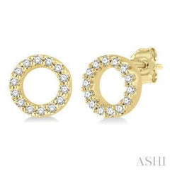 10K 0.10ct Diamond Petite-Circle Earrings