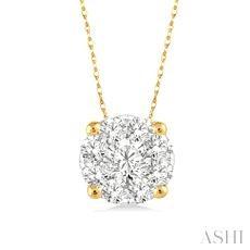 10K 0.12ct Diamond Cluster Pendant