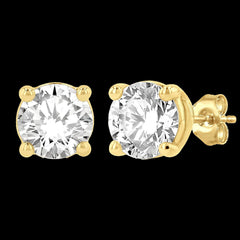 14K 1.00ct Diamond Solitaire -Earrings
