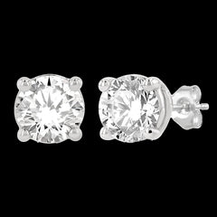 14K 1.00ct Diamond Solitaire -Earrings