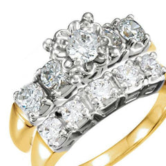 14k 2.00ct-Traditional Diamond Bridal-Set Size-7