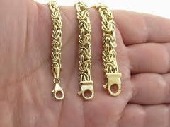 10K 7.5MM 9" HOLLOW BYZANTINE BRACELET